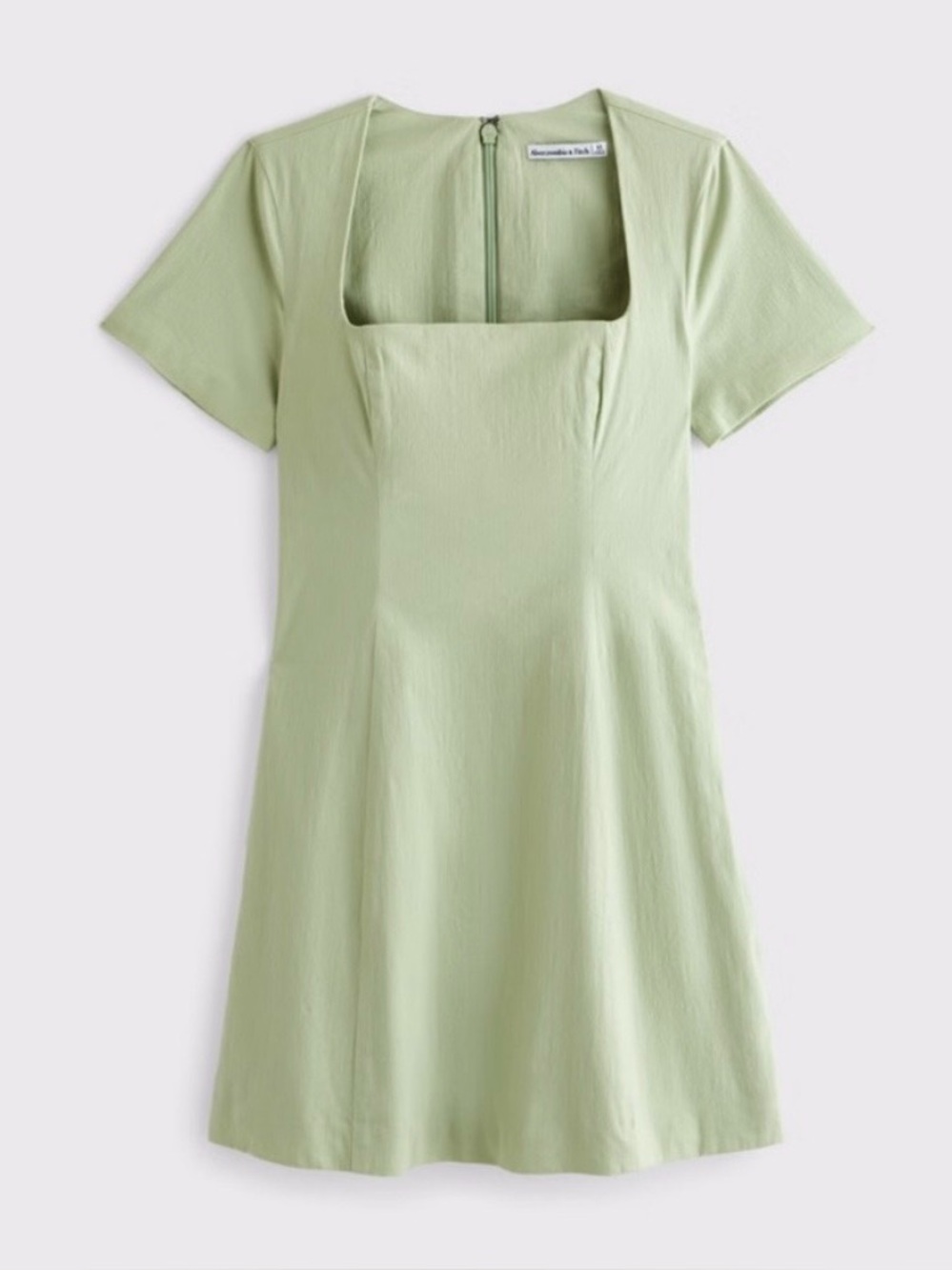 NWT Abercrombie Short Sleeve Skimming Square Neck Short Mini Dress green XL